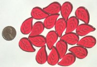 20 26x16mm Red Leaf Beads